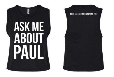 Ask Me About Paul - Black Crop Tanks